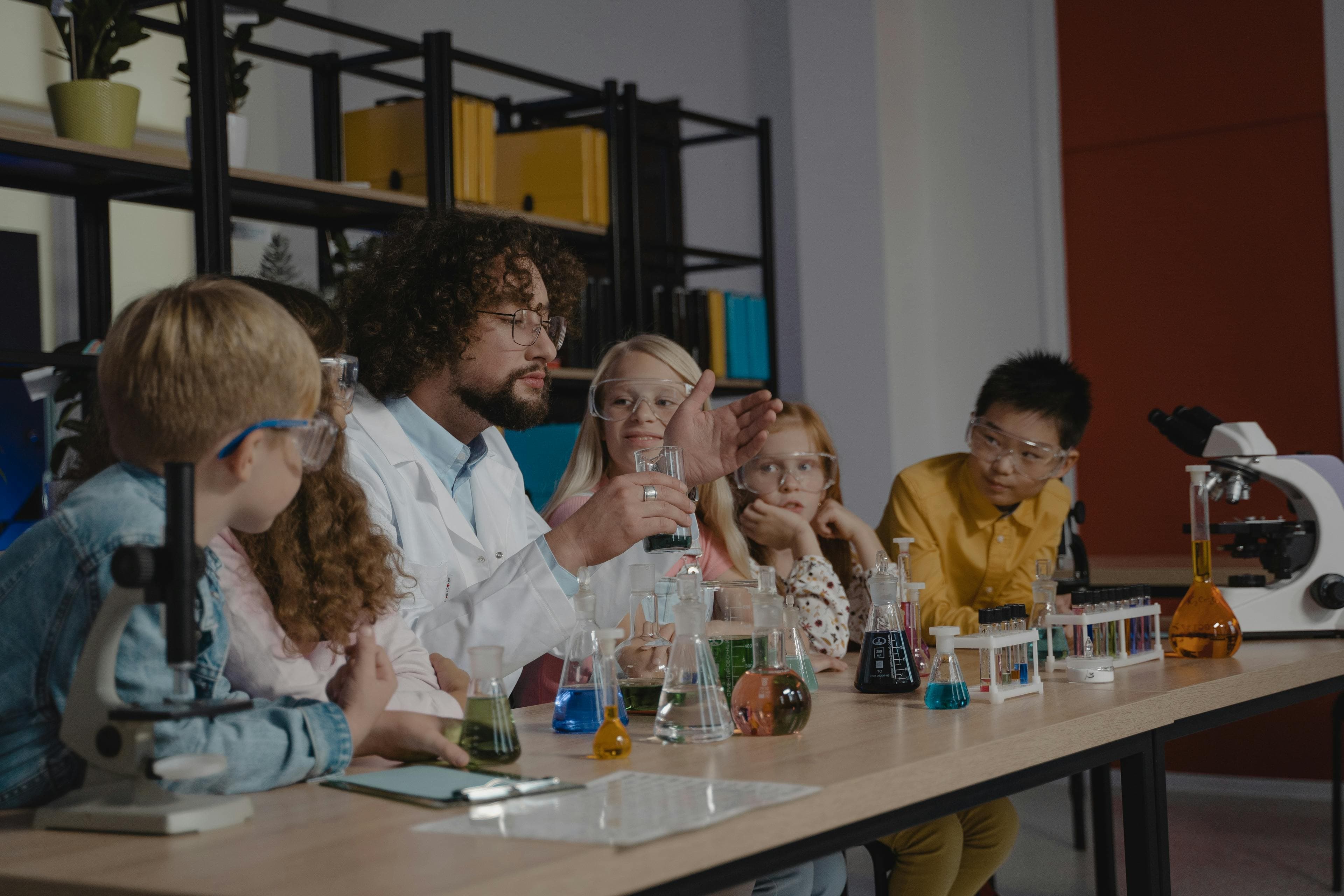 Students building and experimenting in a STEAM class